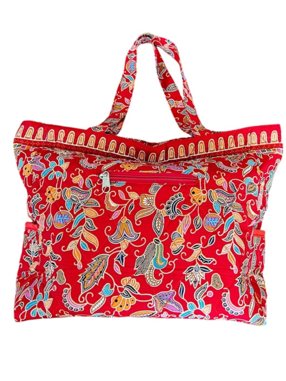 Lestari Singapore Batik Women Red Tote Bag